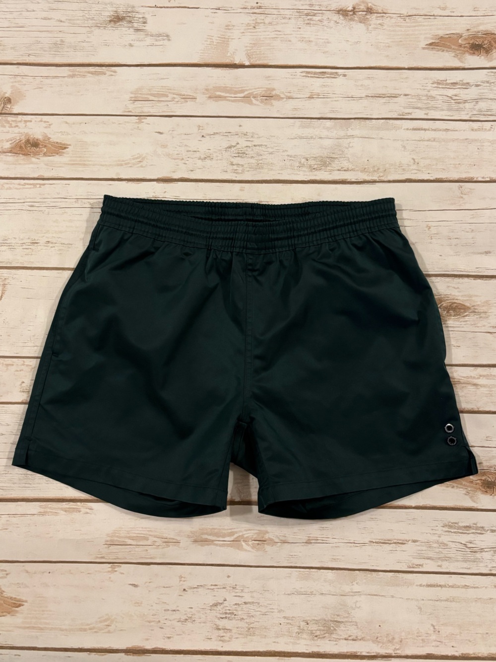 Men's Dark Green Swim Trunks - Classic Elastic Waist
